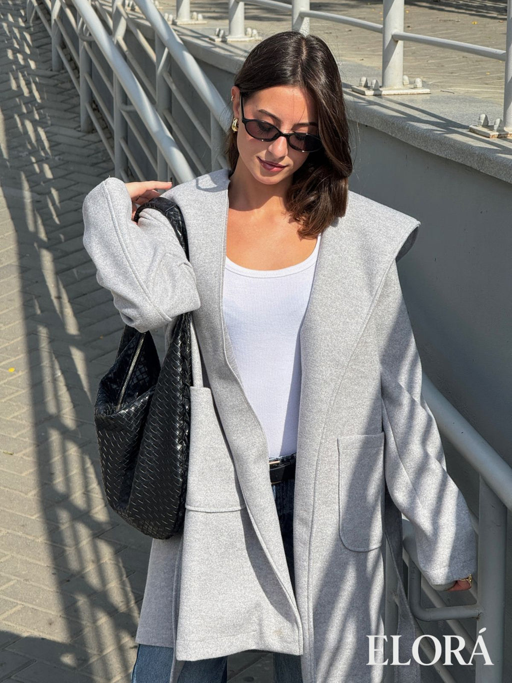 Short Wool Coat with Hood