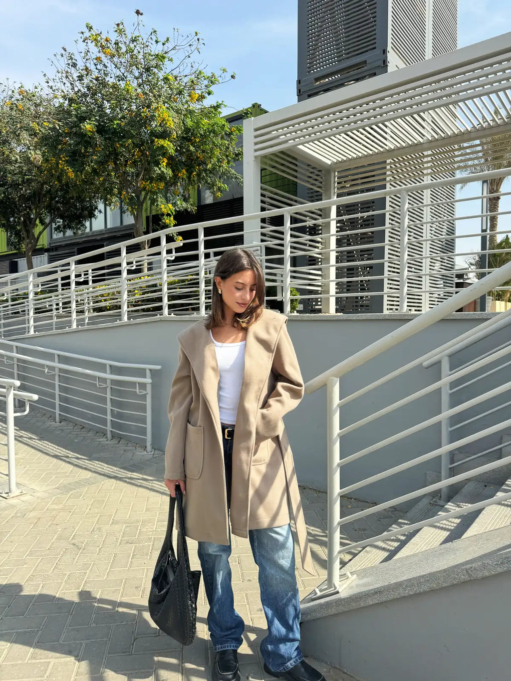 Short Wool Coat with Hood