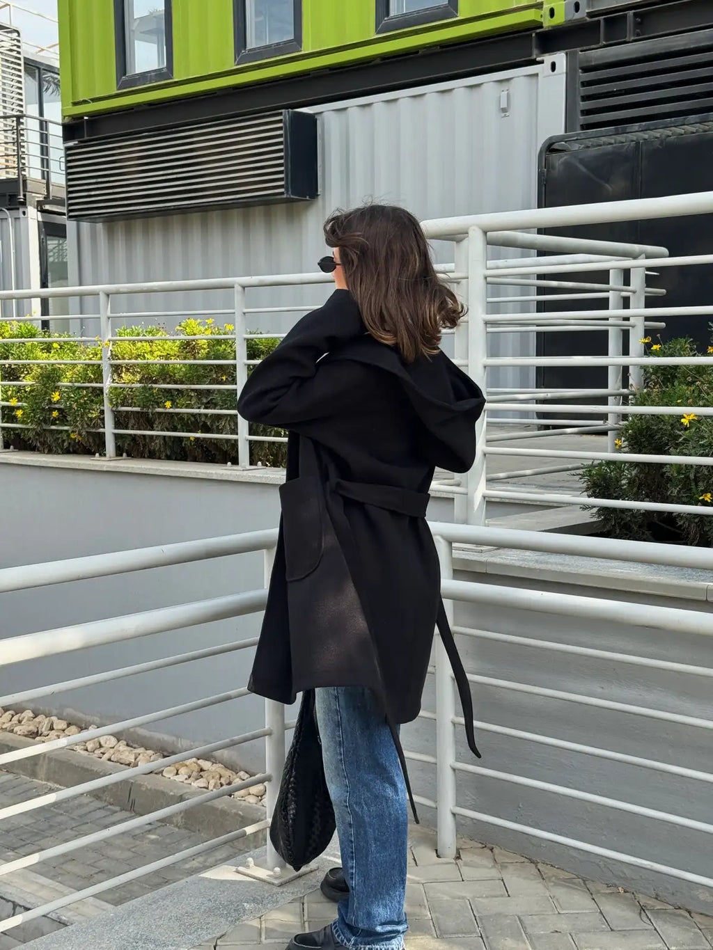 Short Wool Coat with Hood