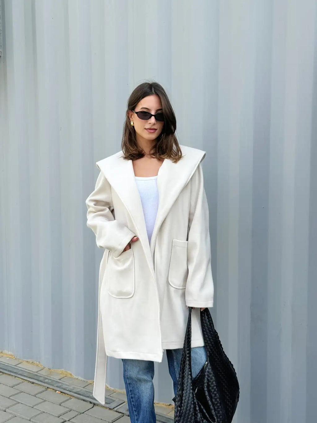 Short Wool Coat with Hood