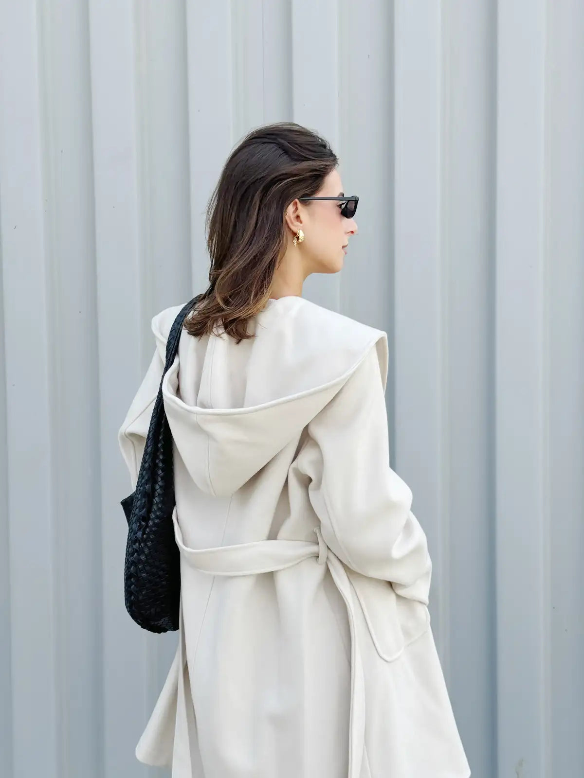 Short Wool Coat with Hood