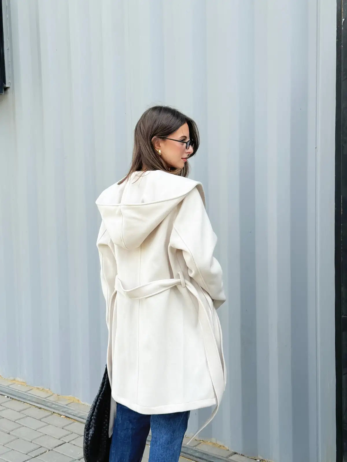 Short Wool Coat with Hood